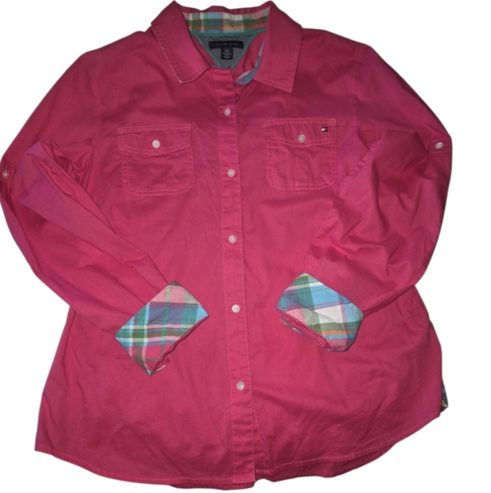 NWOT Tommy Hilfiger long sleeve button down juniors Large